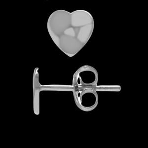 Solid Sterling Silver 14K Heart Earrings